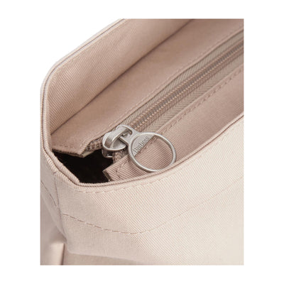 Borsa Tote Donna Olivia in tinta unita beige dettaglio zip