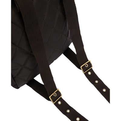 Zaino Donna trapuntato Verde oliva dettaglio spallacci