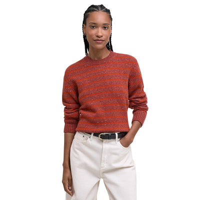 Maglione Donna Claydon con motivo a righe modella frontale