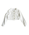 Giacca Bambina cropped in Denim Bianco