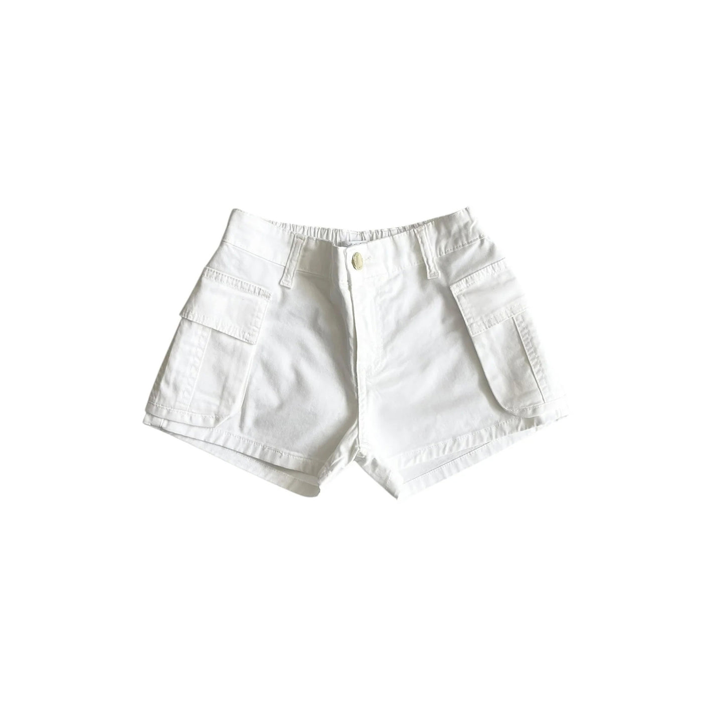 Shorts cargo Bambina in denim bianco