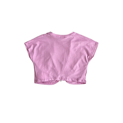 T-shirt cropped Bambina Rosa con con dettaglio retro