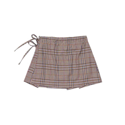 Gonna Bambina con fiocchetti e motivo check retro