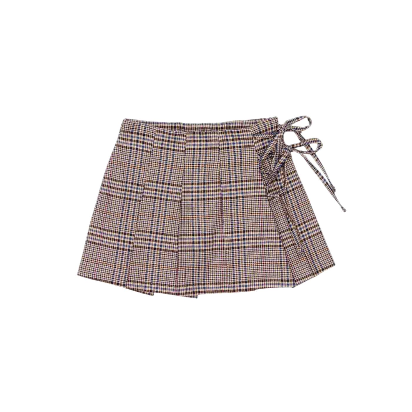 Gonna Bambina con fiocchetti e motivo check