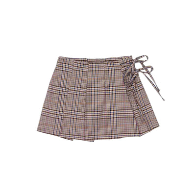 Gonna Bambina con fiocchetti e motivo check