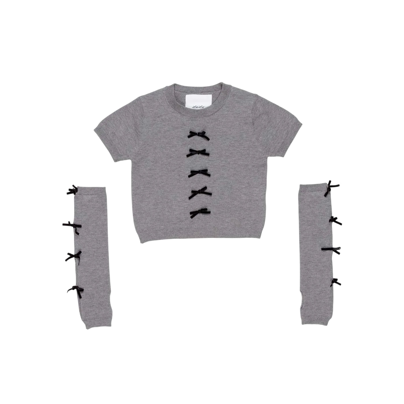 Maglia Bambina con manicotti aggiunti Grigio