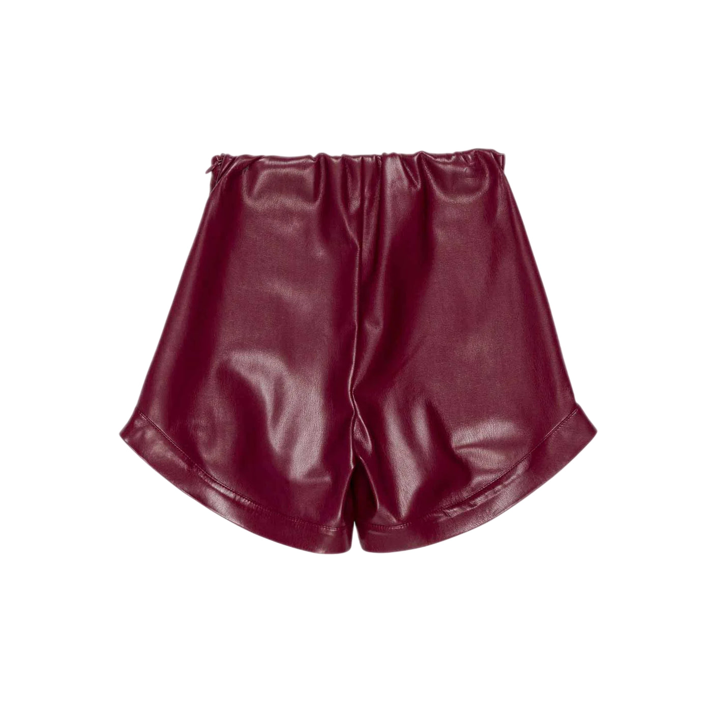 Shorts Bambina in ecopelle bordeaux retro