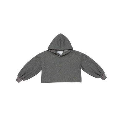 Felpa Bambina con cappuccio e strass Grigio
