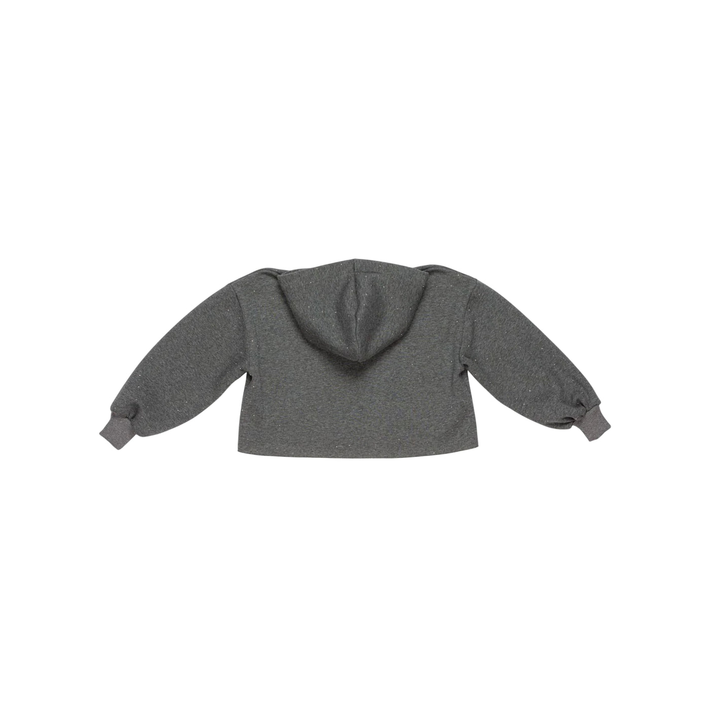 Felpa Bambina con cappuccio e strass Grigio retro