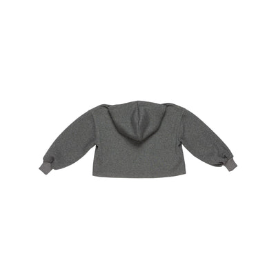 Felpa Bambina con cappuccio e strass Grigio retro