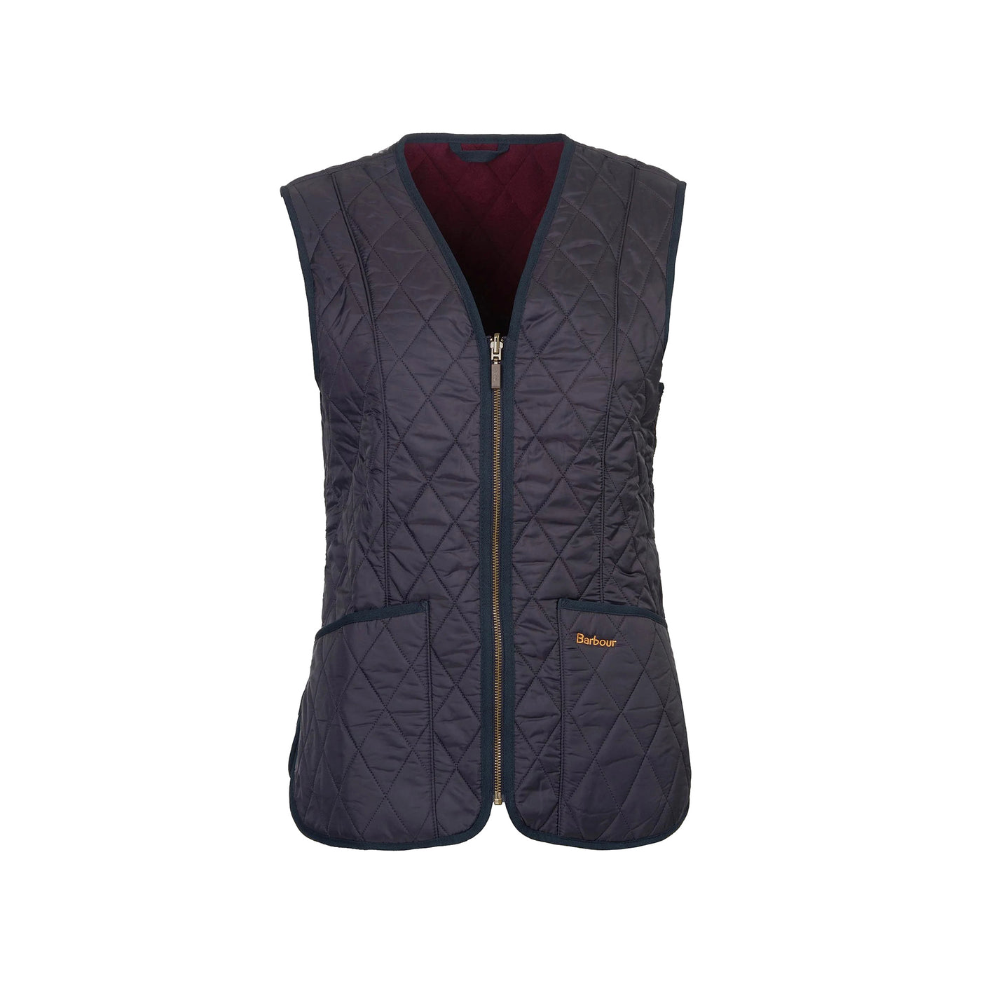 Gilet Donna con impunture a rombi e tasche applicate