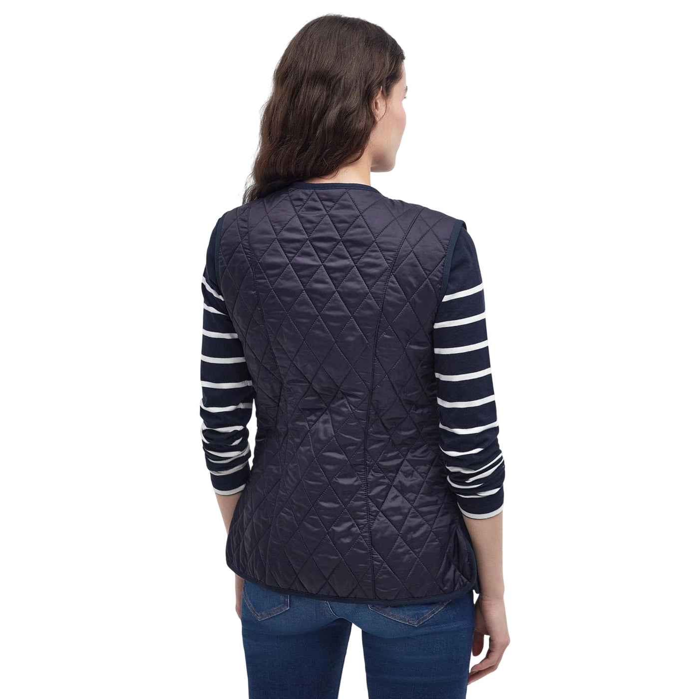 Gilet Donna con fodera in pile Betty Navy modella retro