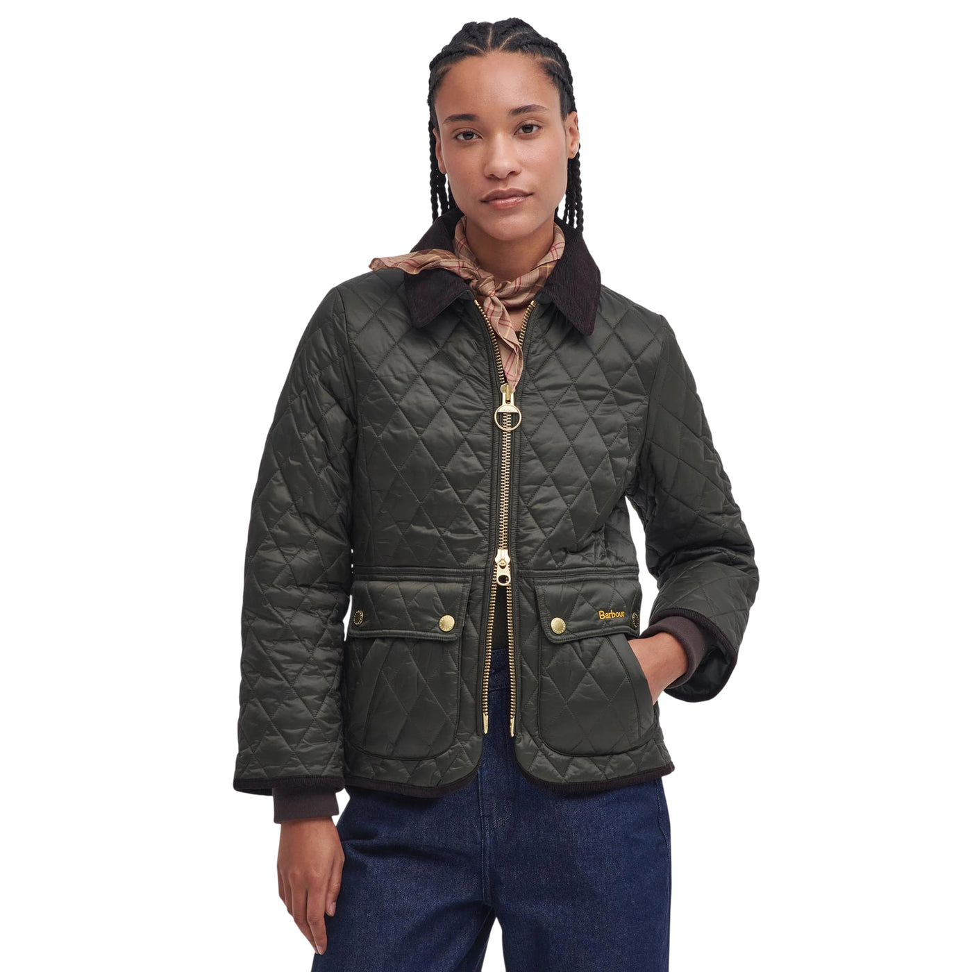Giacca Donna trapuntata aderente Beadnell modella frontale