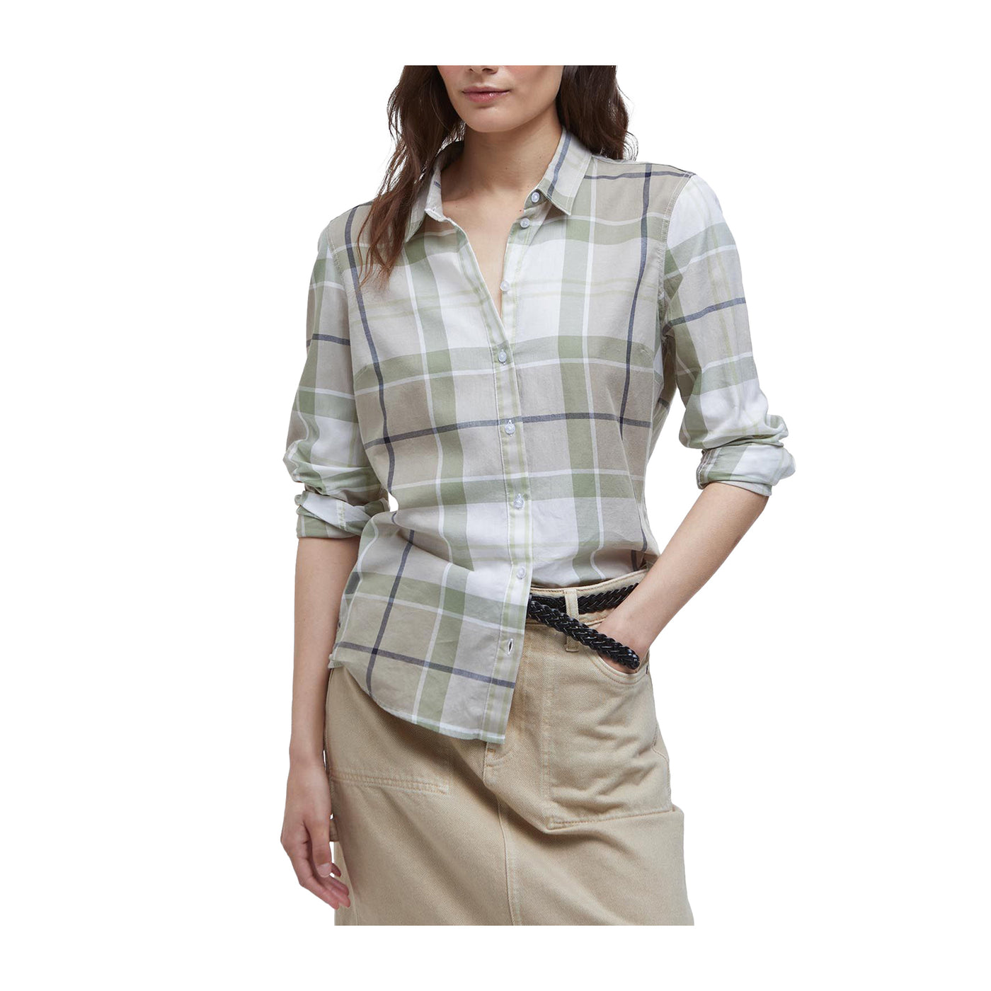 Camicia Donna Bredon tartan modella frontale