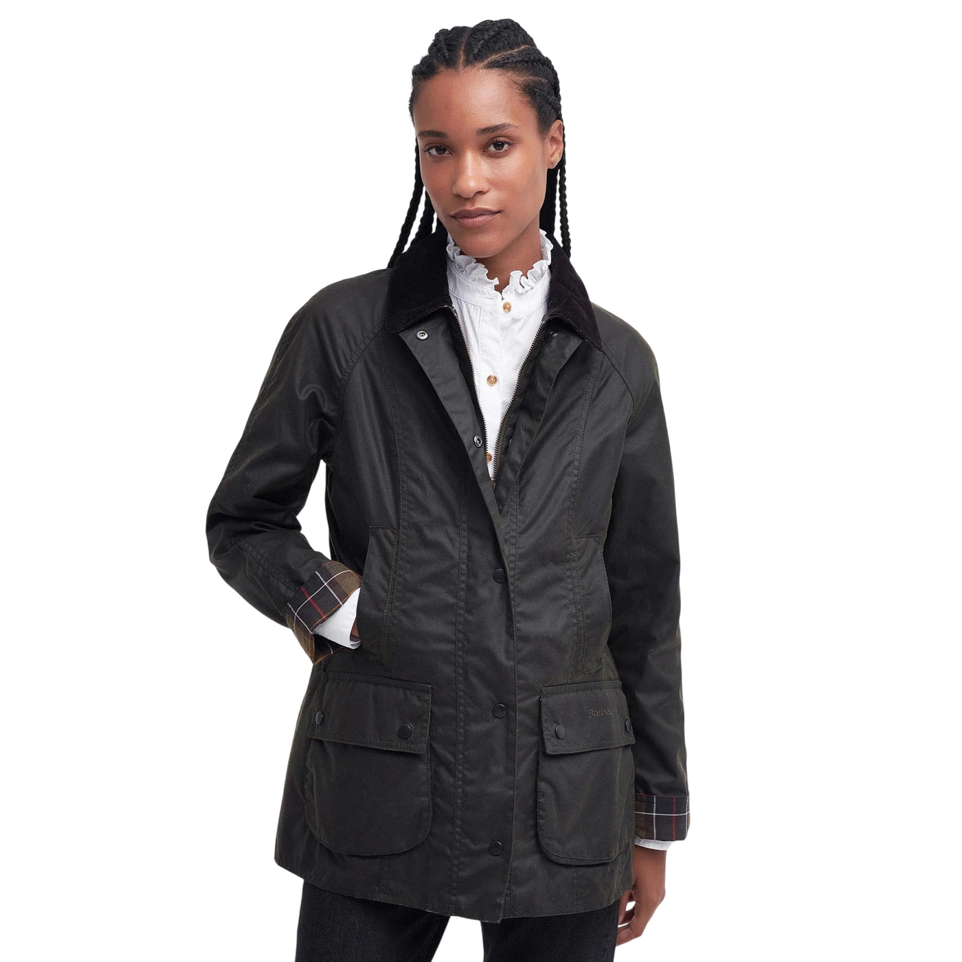 Giubbotto Donna cerato classico Beadnell modella frontale