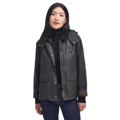 Giubbotto Donna in cotone cerato Avon modella frontale 