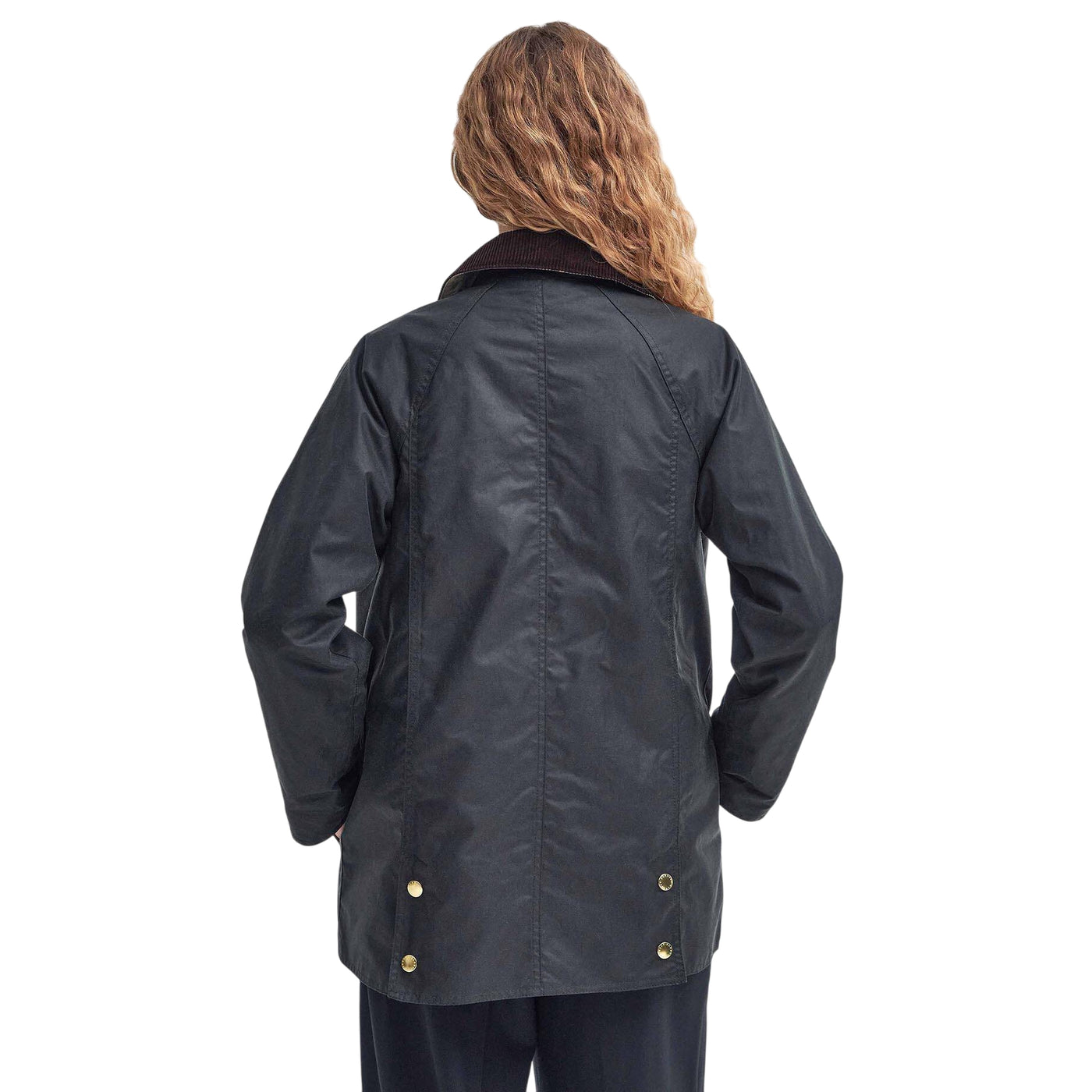 Giacca Donna cerata Beadnell, con interno tartan e colletto in velluto 