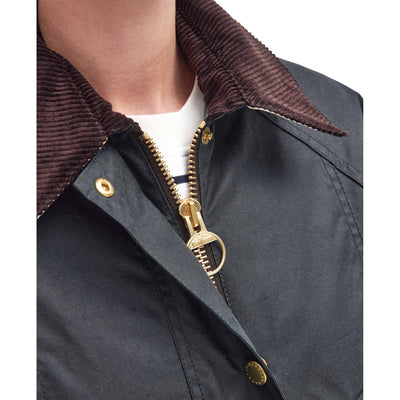 Giacca Donna cerata Beadnell, con interno tartan e colletto in velluto 