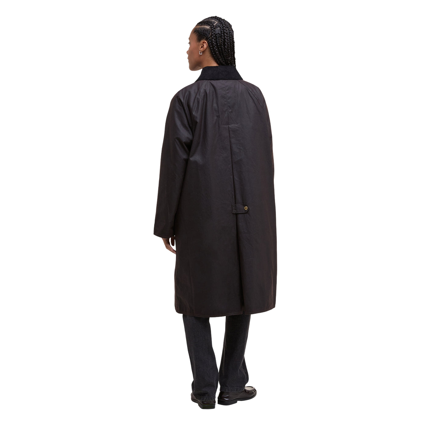 Giaccone Donna cerato Evette con colletto a coste modella retro