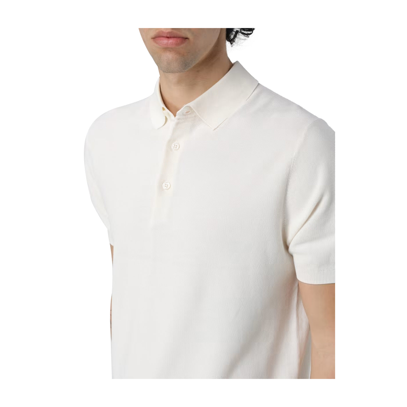 Men's polo shirt with mother-of-pearl buttons