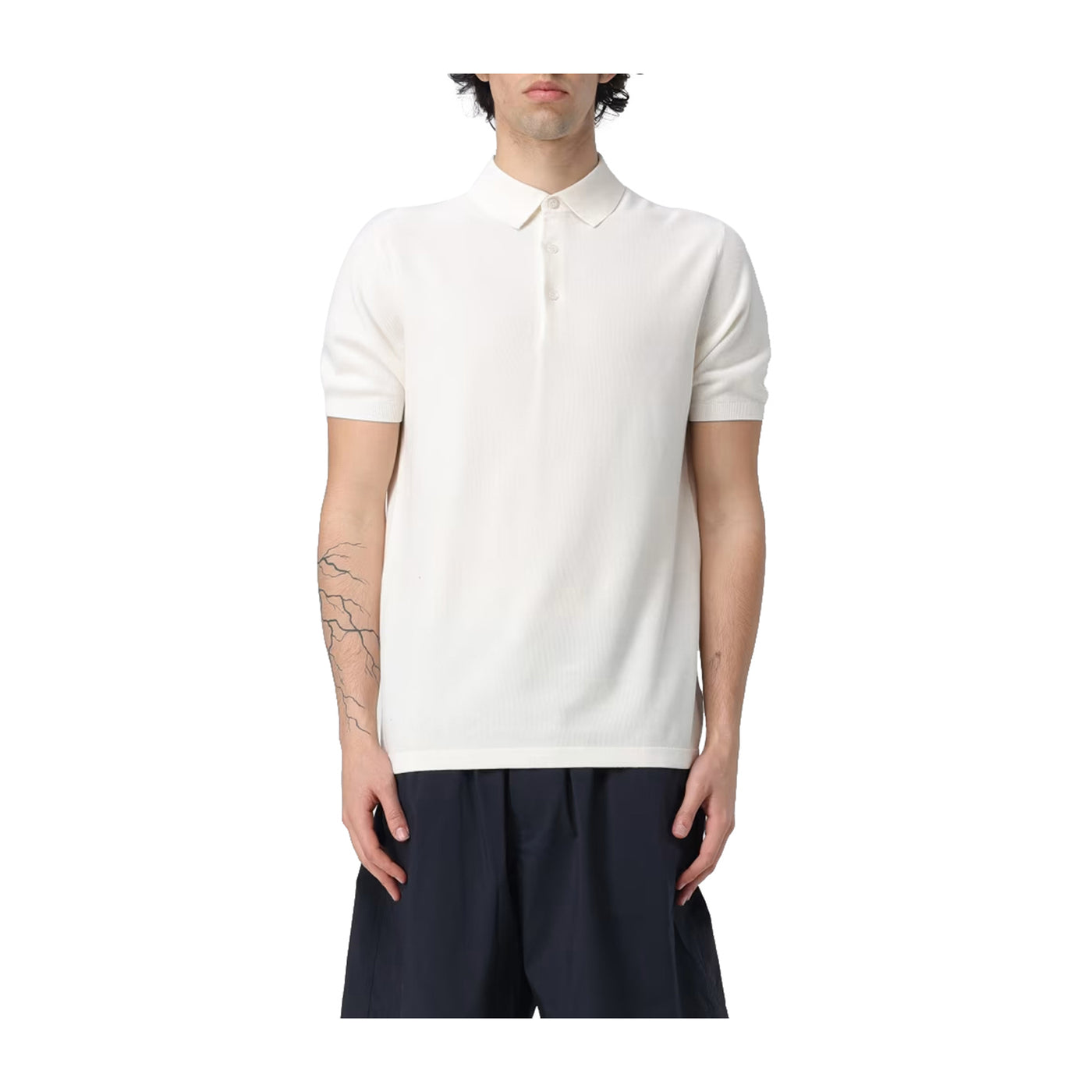 Men's polo shirt with mother-of-pearl buttons