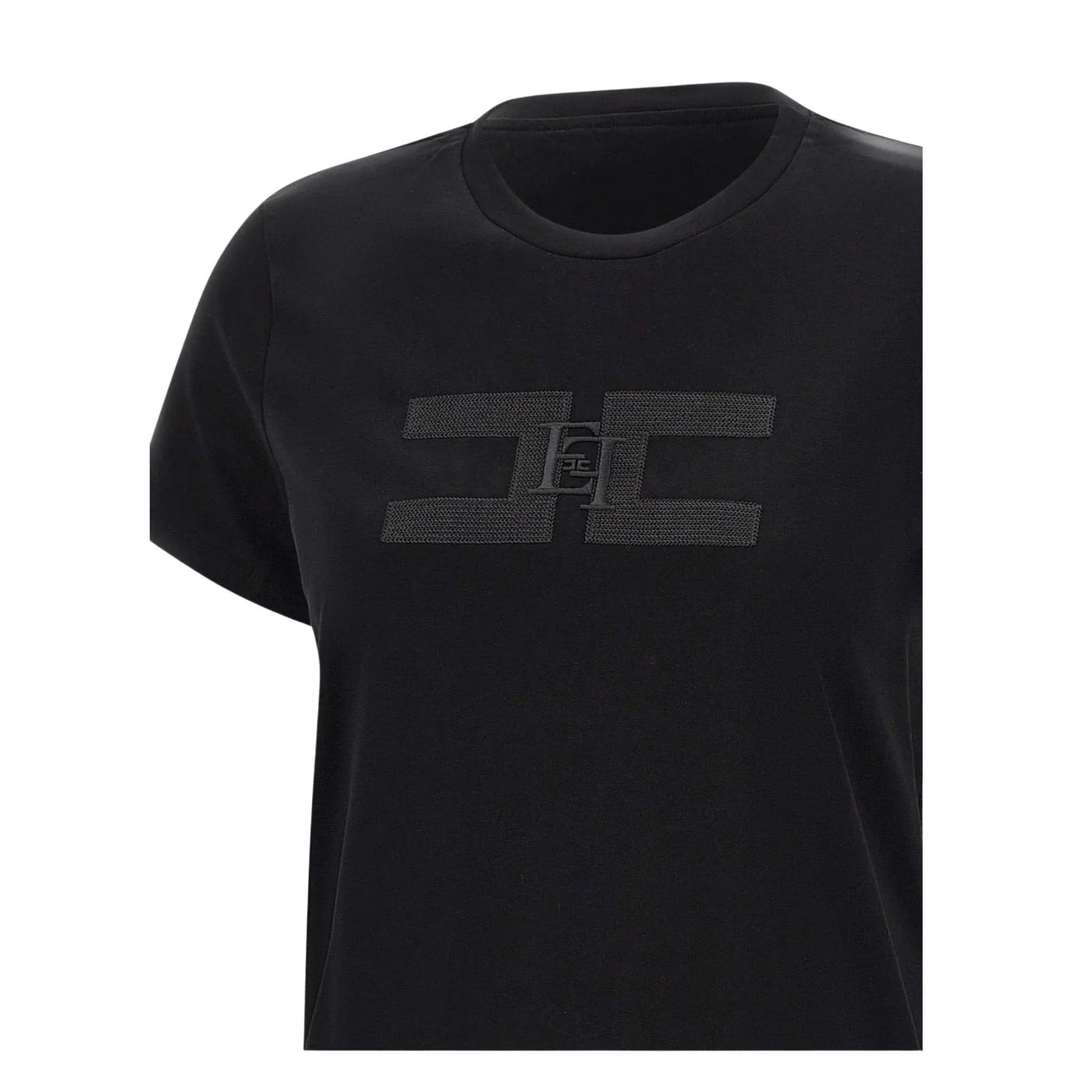T-shirt Donna a maniche corte, con maxi ricamo logo in tono colore