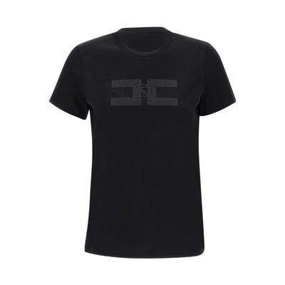 T-shirt Donna Nera maxi ricamo