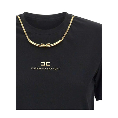 T-shirt Donna in jersey di cotone con collana dorata