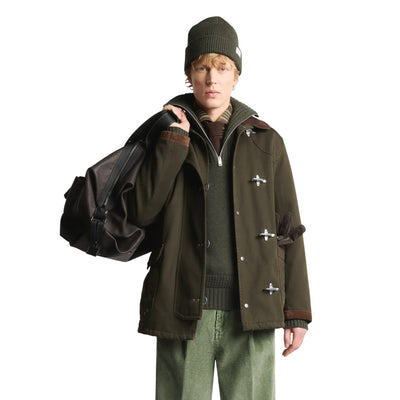 Giubbotto Unisex a 4 ganci Verde militare modello frontale