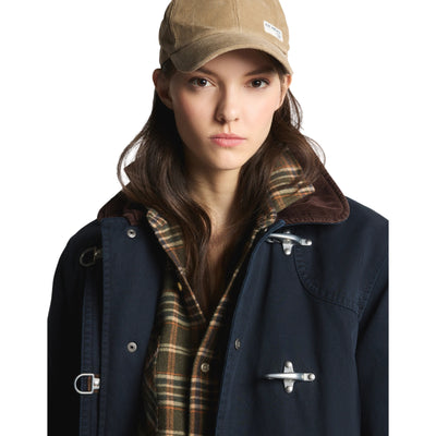 Giacca 4 Ganci in Cover di Cotone Blu Navy