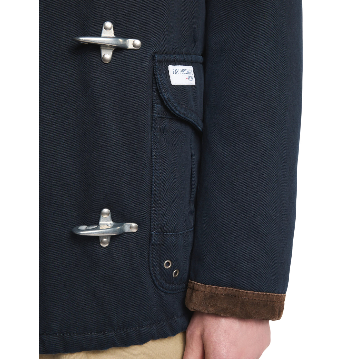 Giacca 4 Ganci in Cover di Cotone Blu Navy