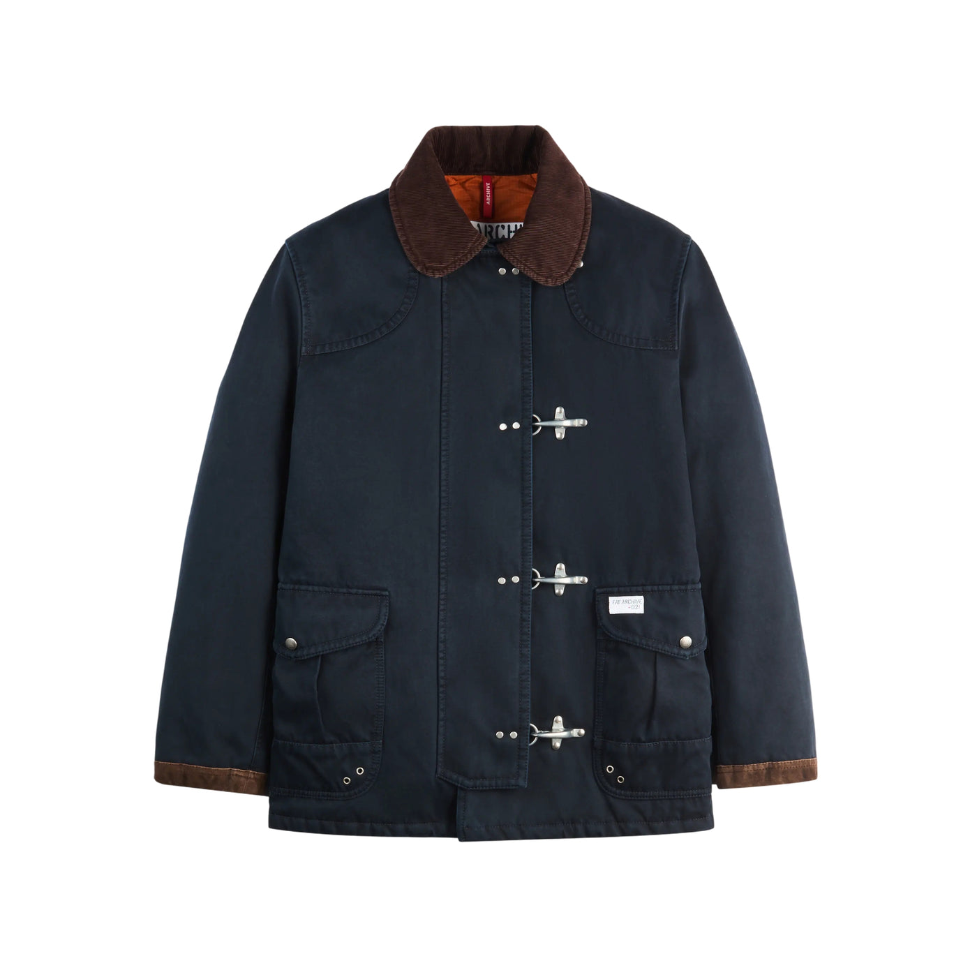 Giacca 4 Ganci in Cover di Cotone Blu Navy