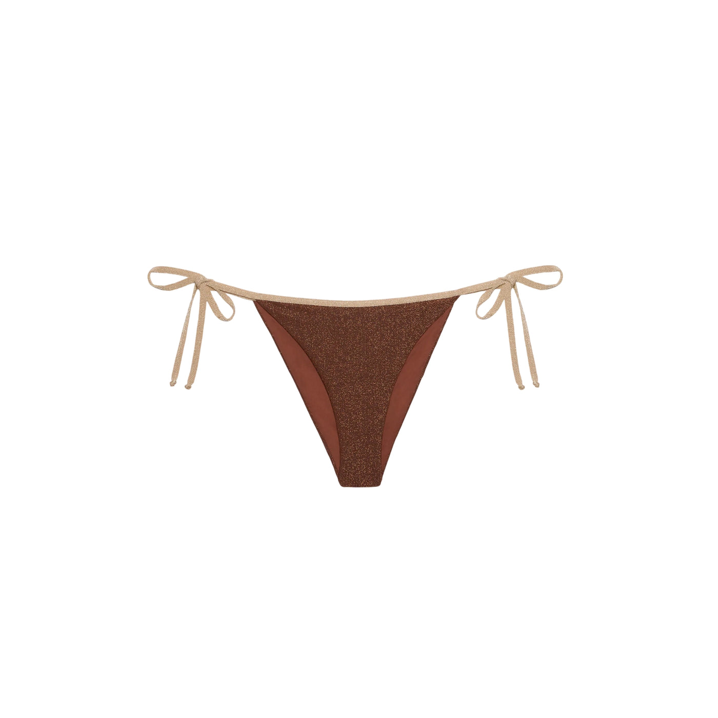 Slip mare classico da donna in lurex marrone