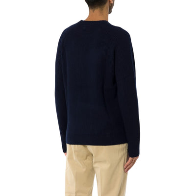 Maglia Uomo Marine, a costine, con scollatura girocollo