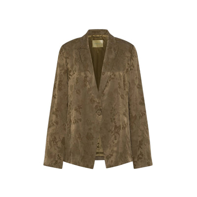 Giacca Donna monopetto jacquard Verde militare