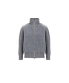Cardigan Donna in lana, con collo alto e zip frontale