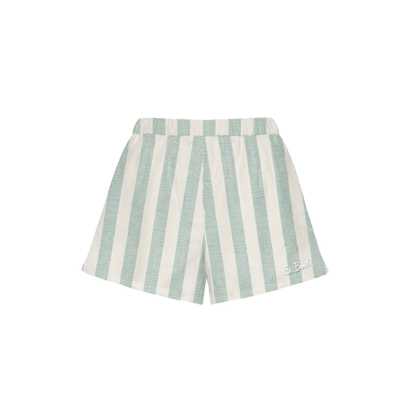 Shorts Donna Meave a righe verde/bianco