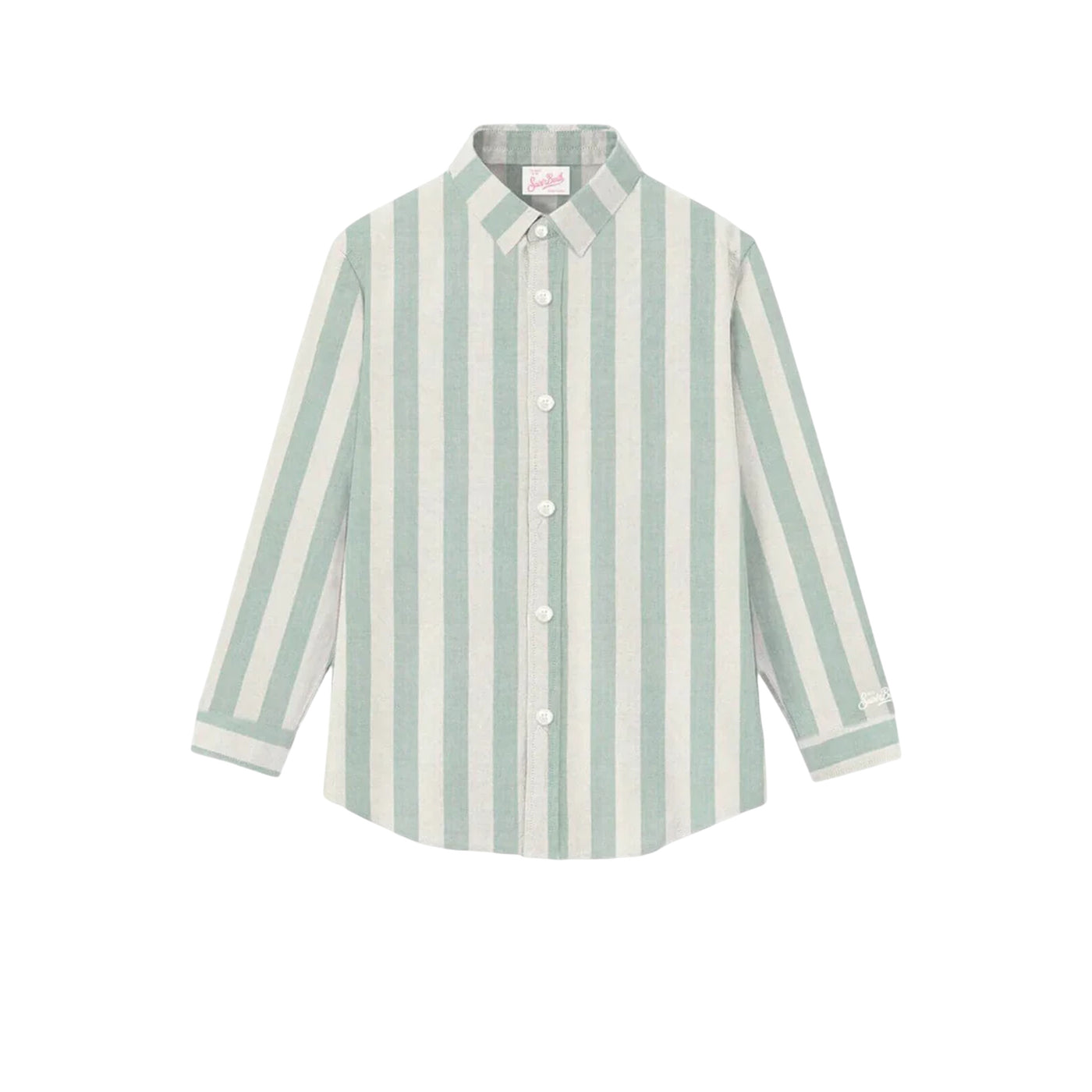 Camicia Donna in lino Meredith a righe verdi