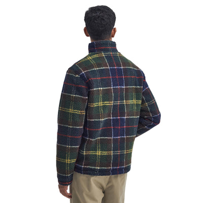 Giubbotto Uomo in pile motivo tartan modello retro
