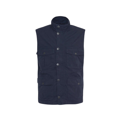 Gilet Uomo in cotone navy, con quattro tasche frontali