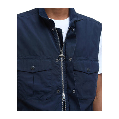 Gilet Uomo in cotone navy, con quattro tasche frontali