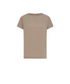 T-shirt Donna girocollo tinta unita beige