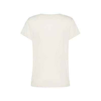 T-shirt Donna a girocollo, in misto seta, a mezza manica