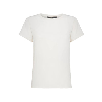 T-shirt Donna a girocollo, in misto seta, a mezza manica