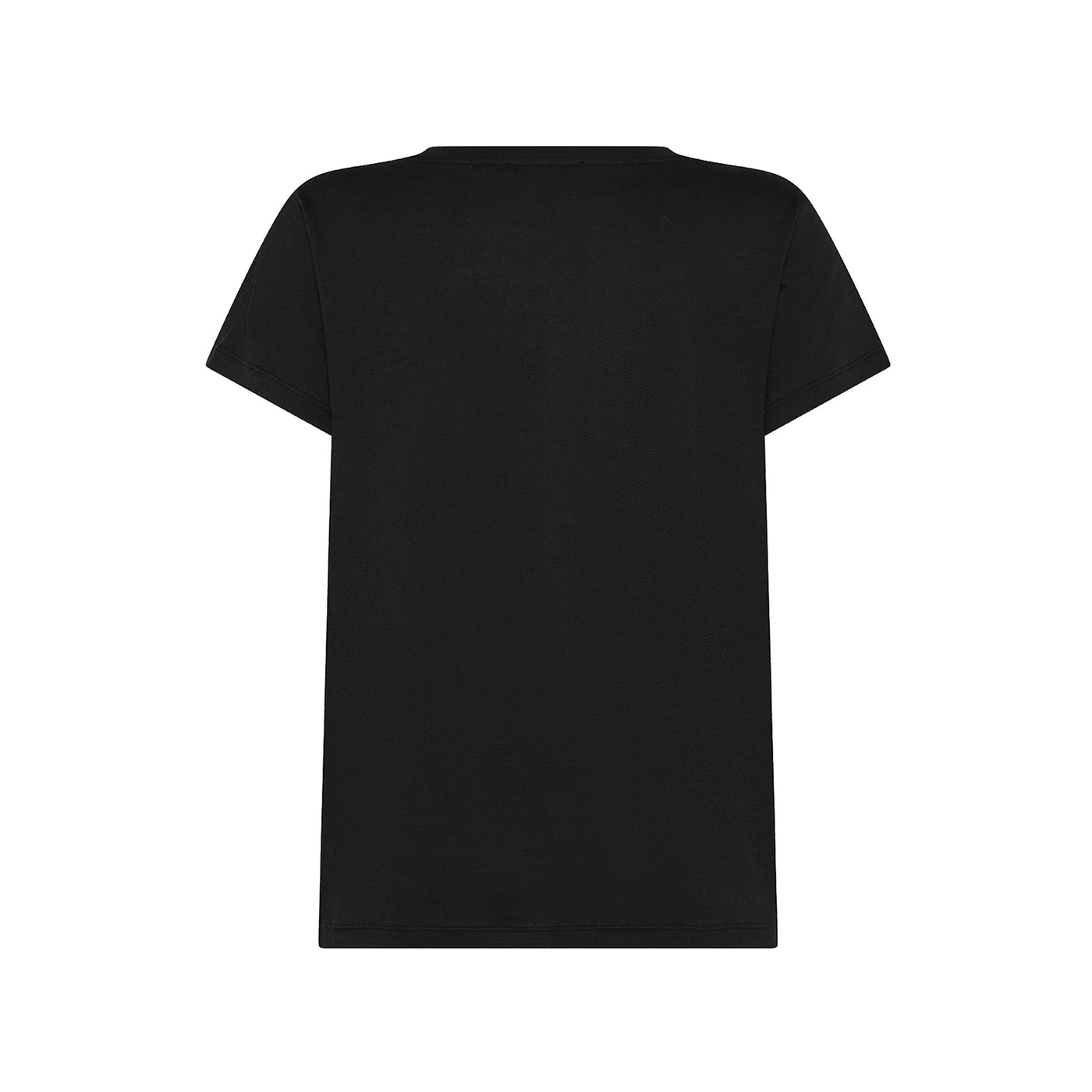 T-shirt Donna a mezza manica, dal fit regolare, in misto seta nero