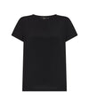 T-shirt Donna a mezza manica, dal fit regolare, in misto seta nero