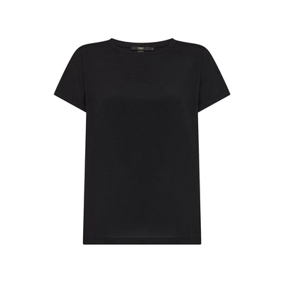 T-shirt Donna a mezza manica, dal fit regolare, in misto seta nero