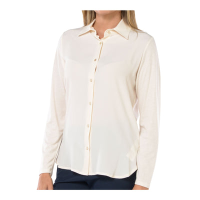 Camicia Donna a tinta unita, con colletto classico e bottoni frontali