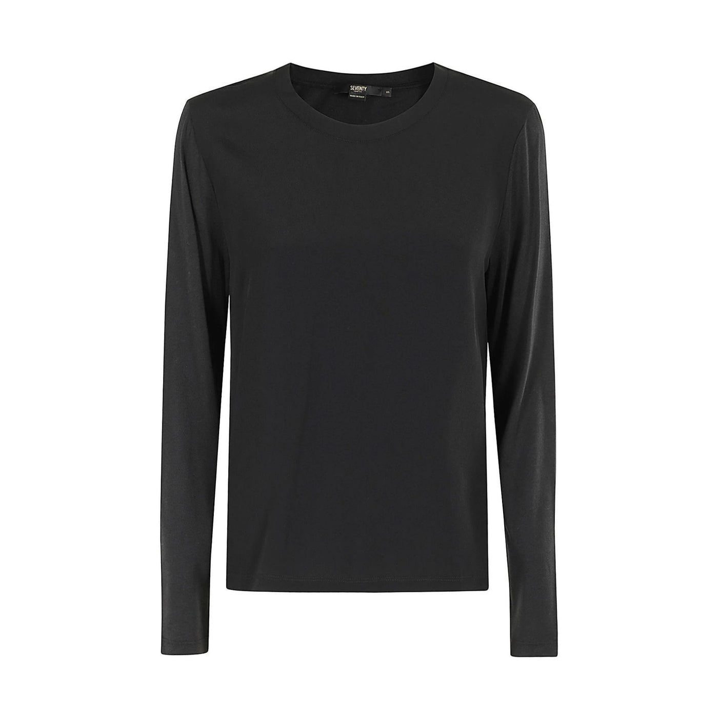 T-shirt Donna Nera, a girocollo, dal design minimal