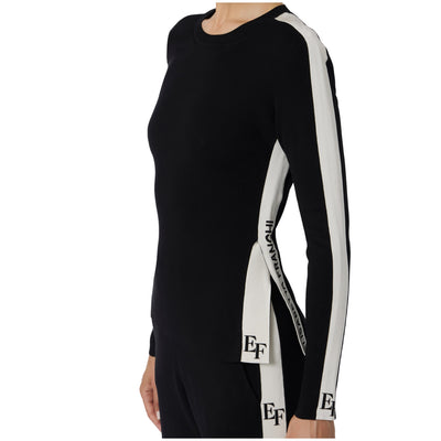 Maglia Donna in viscosa con bande lucide modella laterale